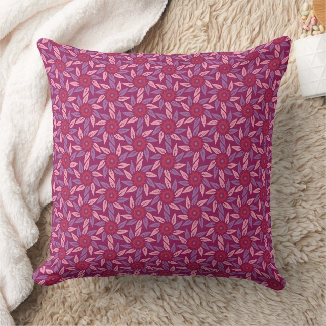 Floral Magenta Spiral Cushion (Blanket)