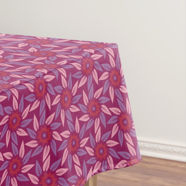 Floral Magenta Spiral Tablecloth (In Situ)