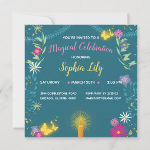 Floral Magic Candle Invitation