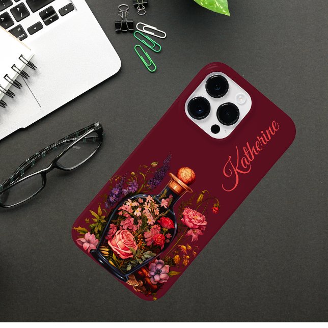 Floral Magic Potion - Witchy Vibes Custom Name Case-Mate iPhone Case (Creator Uploaded)