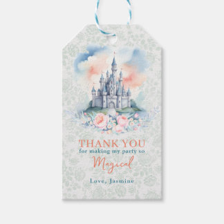 Floral Magical Princess Castle Invitation Gift Tags