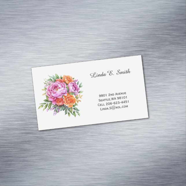 Floral Magnetic Calling Card (In Situ)