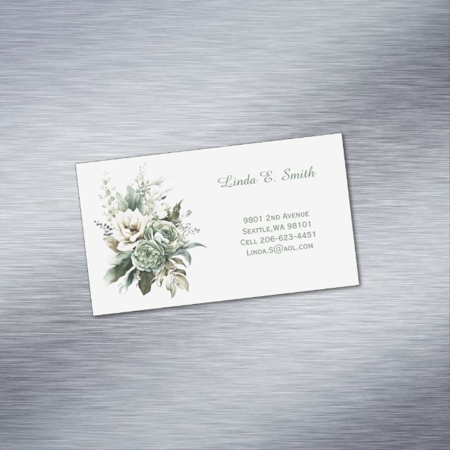 Floral Magnetic Calling Card (In Situ)