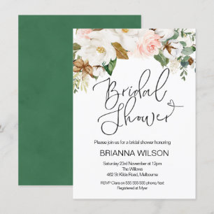 Floral Magnolia Bridal Shower Invitation