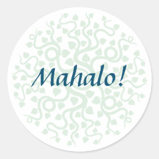 Floral Mahalo Small Round Stickers