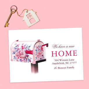 Floral Mailbox New Home We've Moved Invitation