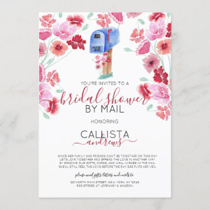 Floral Mailbox Watercolor Bridal Shower by Mail Invitation