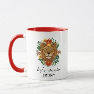 Floral Majestic Lioness  Mug