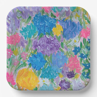Floral Majesty 9" Square Paper Plates