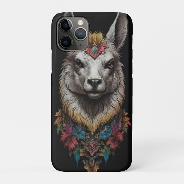 "Floral Majesty: A Llama Adorned with Blooms" Case-Mate iPhone Case (Back)