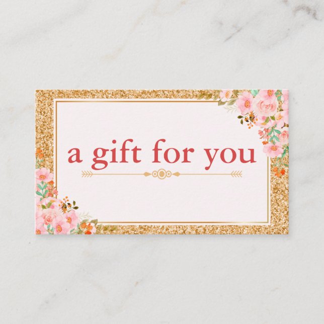 Floral Makeup Artist Beauty Hair Salon Gift Card (Front)