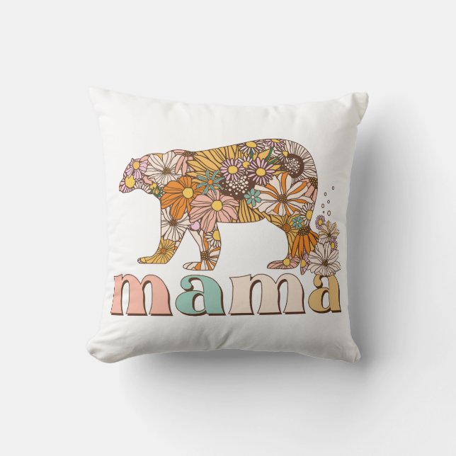 Floral Mama Bear Cushion (Front)
