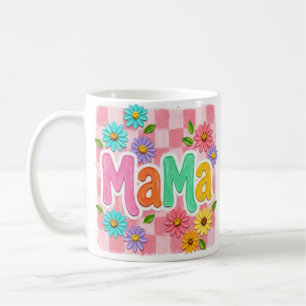 floral mama mug, cute mom mug, pink flower mug