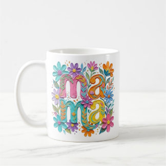 floral mama mug, cute mum mug, pink flower mug