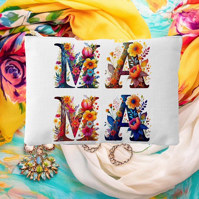 Floral MAMA personalised Accessory Pouch (Creator Uploaded)
