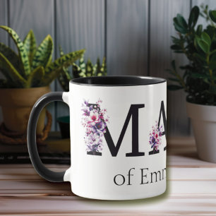 Floral Mama Text Personalised Kids Names 2 Mug
