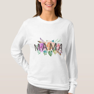 Floral Mama Watercolor Woman Shirt Long Sleeve