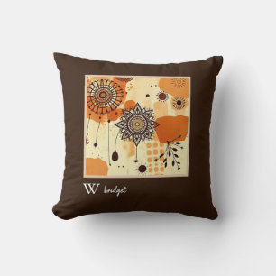 Floral Mandala Autumn Rustic Earthy Tones Cushion