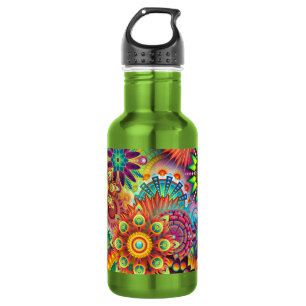 Floral Mandala Collage Psychedelic 532 Ml Water Bottle