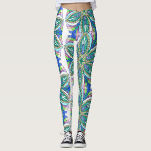 Floral Mandala Design, vivid pastel shades Leggings