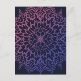 Floral Mandala Flower Yoga Holiday Postcard