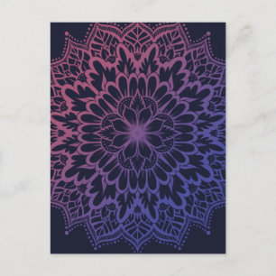 Floral Mandala Flower Yoga Postcard