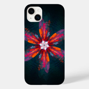 Floral Mandala Flowers Orange Red Blue Abstract Case-Mate iPhone 14 Plus Case