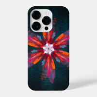 Floral Mandala Flowers Orange Red Blue Abstract