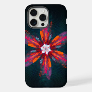 Floral Mandala Flowers Orange Red Blue Abstract iPhone 15 Pro Max Case