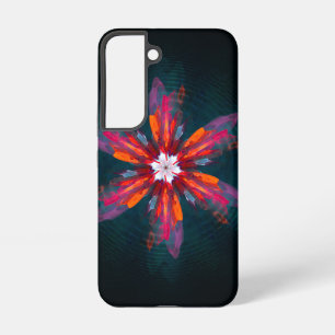 Floral Mandala Flowers Orange Red Blue Abstract Samsung Galaxy Case