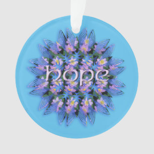 Floral Mandala Hope Love Optional Acrylic Ornament
