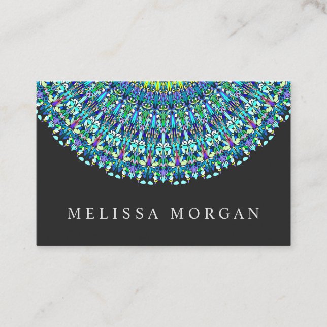 Floral Mandala Ornament Business Card (Front)