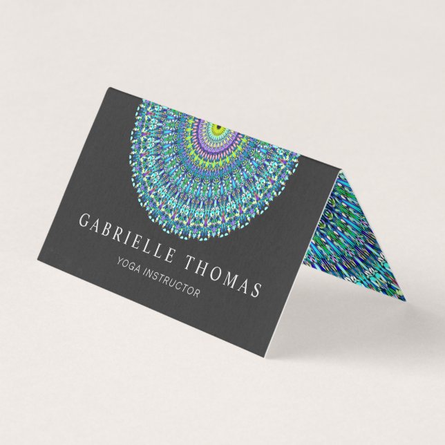 Floral Mandala Ornament Business Card (Front)