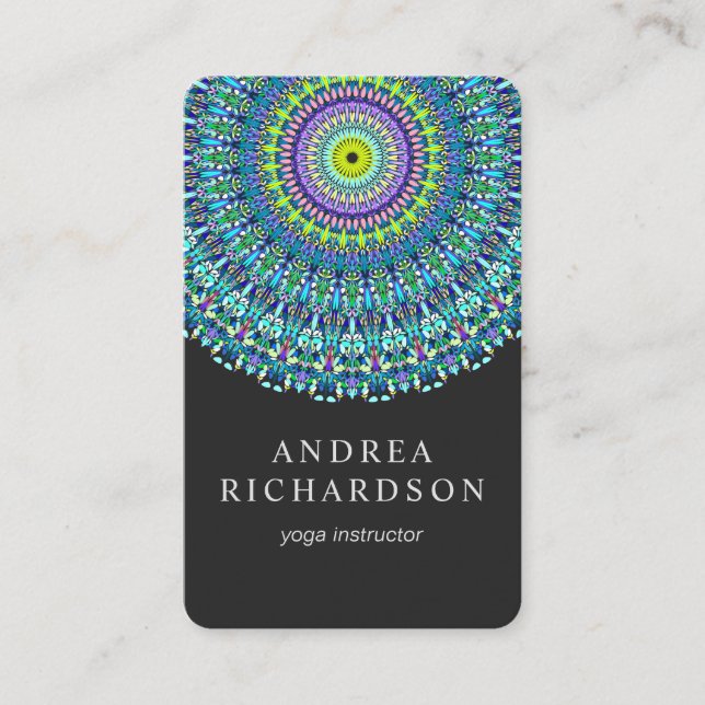 Floral Mandala Ornament Business Card (Front)