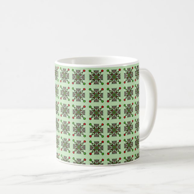 Floral Mandala Pattern Coffee Mug (Front Right)