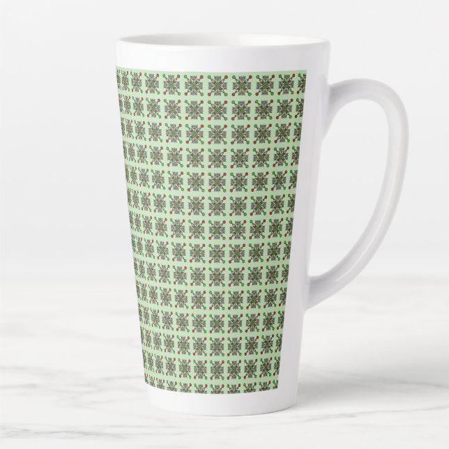 Floral Mandala Pattern Latte Mug (Right)