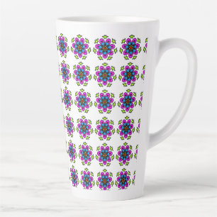 Floral Mandala Pattern Latte Mug