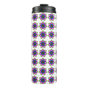 Floral Mandala Pattern Thermal Tumbler