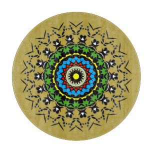 Floral Mandala Seamless Cutting Board