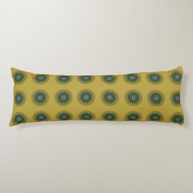 Floral Mandala Seamless Pattern Body Cushion (Front)