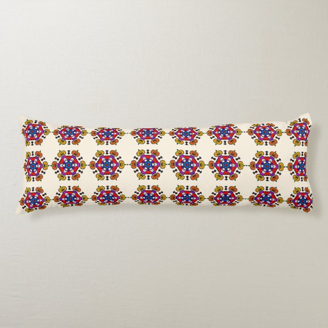 Floral Mandala Seamless Pattern Body Cushion (Front)