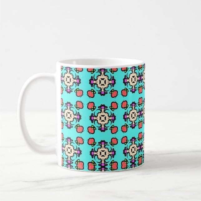 Floral Mandala Seamless Pattern Coffee Mug (Left)