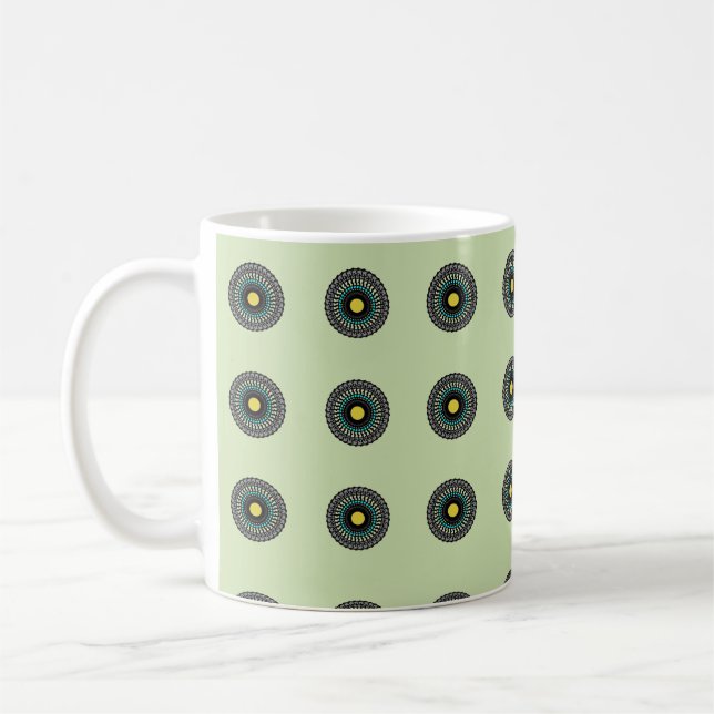Floral Mandala Seamless Pattern Coffee Mug (Left)
