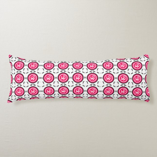 Floral Mandala Seamless Pattern Modern Pink Orbit Body Cushion (Front)