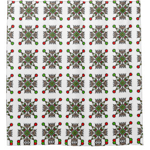 Floral Mandala Seamless Pattern Shower Curtain