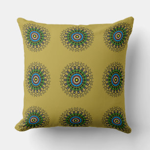 Floral Mandala Seamless Pattern Vintage Chic Cushion