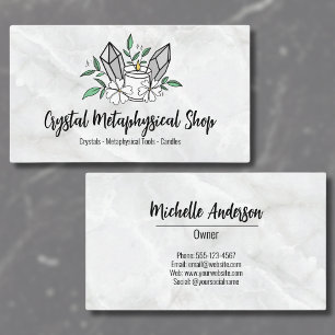 Floral Marble Metaphysical Shop Business Card