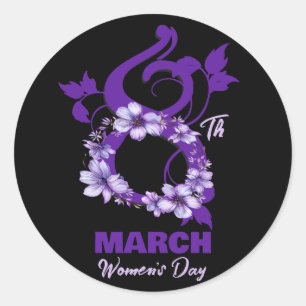 Floral March 8 International Woman's Day 2025 Classic Round Sticker
