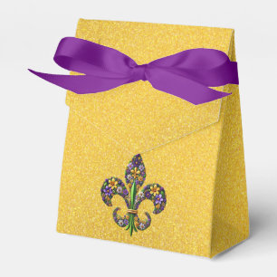 Floral Mardi Gras fleur de lis Favour Box