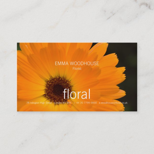 Floral - Marigold Business Card (Front)